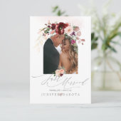 PixDezines Autumn Love H2 Marsala Red Flowers Kaart (Staand voorkant)