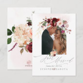 PixDezines Autumn Love H2 Marsala Red Flowers Kaart (Voorkant / Achterkant)