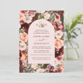 PixDezines Autumn Love H2 Marsala Red Flowers Kaart (Staand voorkant)