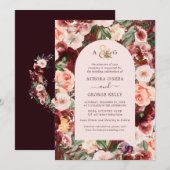 PixDezines Autumn Love H2 Marsala Red Flowers Kaart (Voorkant / Achterkant)