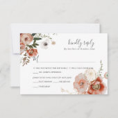 PixDezines Autumn Waterverf Flowers Marsala RSVP Kaart (Voorkant)