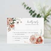 PixDezines Autumn Waterverf Flowers Marsala RSVP Kaart (Staand voorkant)