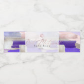 PixDezines Ba Mitzvah, Paarse Waterverf Swatches Waterfles Etiket (Enkel label)