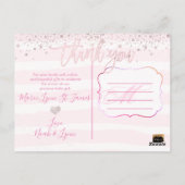 PixDezines Baby Bedankt/Blush Pink Confetti Briefkaart (Achterkant)