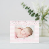 PixDezines Baby Bedankt/Blush Pink Confetti Briefkaart (Staand voorkant)