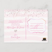 PixDezines Baby Bedankt/Blush Pink Confetti Briefkaart (Achterkant)