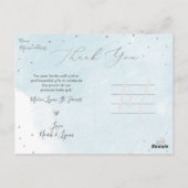 PixDezines Baby shower Bedankt Blue Waterverf Briefkaart (Achterkant)