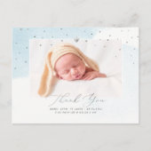 PixDezines Baby shower Bedankt Blue Waterverf Briefkaart (Voorkant)