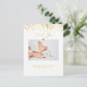 PixDezines Baby shower Bedankt/Faux Gold Confett Briefkaart (Staand voorkant)
