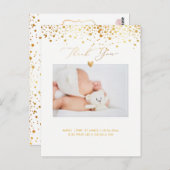 PixDezines Baby shower Bedankt/Faux Gold Confett Briefkaart (Voorkant / Achterkant)