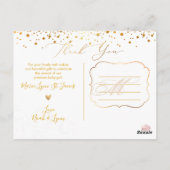 PixDezines Baby shower Bedankt/Faux Gold Confett Briefkaart (Achterkant)