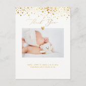 PixDezines Baby shower Bedankt/Faux Gold Confett Briefkaart (Voorkant)