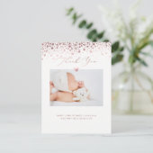PixDezines Baby shower Bedankt/Roos Gold Confett Briefkaart (Staand voorkant)