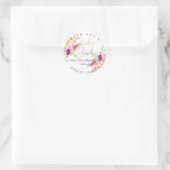 PixDezines Baby shower, Bloemen Waterverf, Pruim Ronde Sticker (Tas)