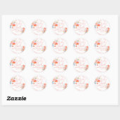 PixDezines Baby shower, Bloemen Waterverf, Rozen Ronde Sticker (Vel)