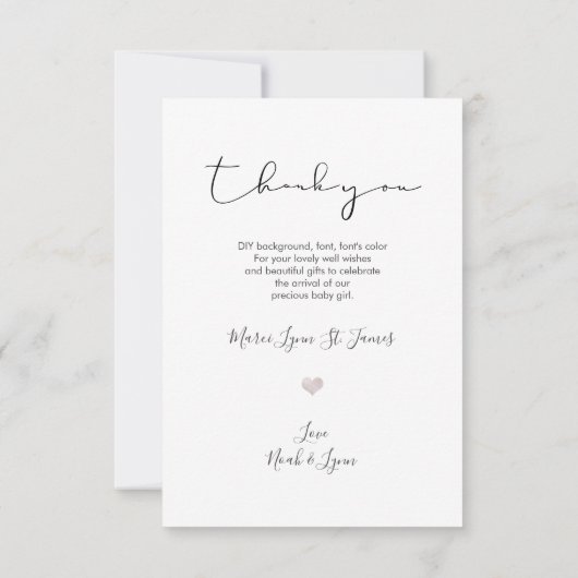 PixDezines Baby shower Dank u + Aankondiging (Achterkant)