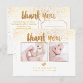 PixDezines Baby shower Dank u / Dazzled Faux Gold Briefkaart (Voorkant / Achterkant)