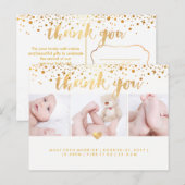 PixDezines Baby shower Dank u / Dazzled Faux Gold Briefkaart (Voorkant / Achterkant)