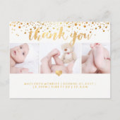 PixDezines Baby shower Dank u / Dazzled Faux Gold Briefkaart (Voorkant)