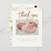 PixDezines Baby shower Dank u / Dazzled Faux Gold Briefkaart (Voorkant / Achterkant)