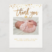 PixDezines Baby shower Dank u / Dazzled Faux Gold Briefkaart (Voorkant)