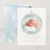 PixDezines Baby shower Dank u het Lijst van de Wat Briefkaart (Voorkant / Achterkant)