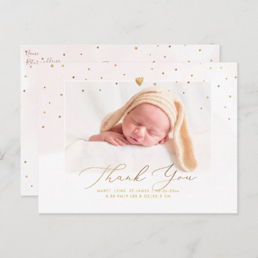 PixDezines Baby shower Dank u Onduidelijke Waterve Briefkaart (Voorkant / Achterkant)