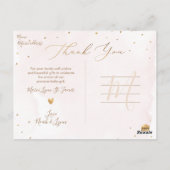 PixDezines Baby shower Dank u Onduidelijke Waterve Briefkaart (Achterkant)