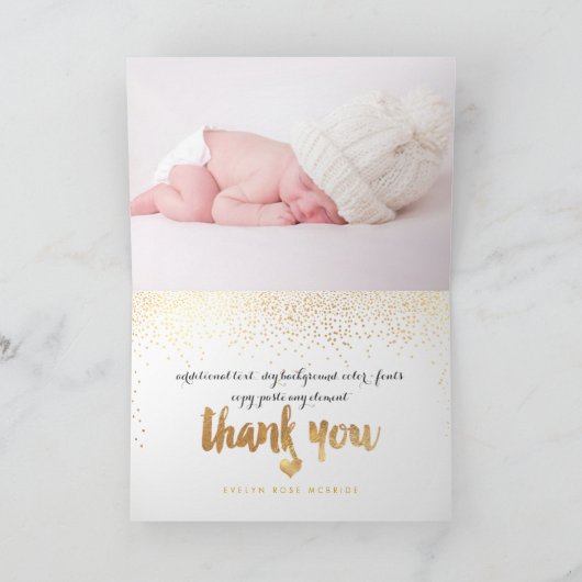 PixDezines Baby shower / foto's Dank u Bedankkaart (Binnen)