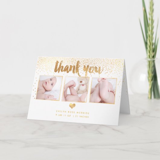 PixDezines Baby shower / foto's Dank u Bedankkaart (Voorkant)