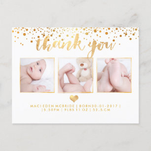 PixDezines-Baby shower Hartelijk dank/Duizelde Fau Aankondigingskaart