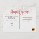 PixDezines Baby shower Hartelijk dank voor uw Roos Aankondigingskaart (Achterkant)