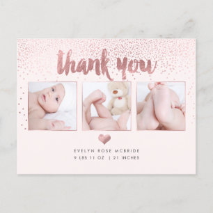 PixDezines Baby shower Hartelijk dank voor uw Roos Briefkaart