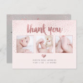 PixDezines Baby shower Hartelijk dank voor uw Roos Briefkaart (Voorkant / Achterkant)