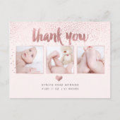 PixDezines Baby shower Hartelijk dank voor uw Roos Briefkaart (Voorkant)