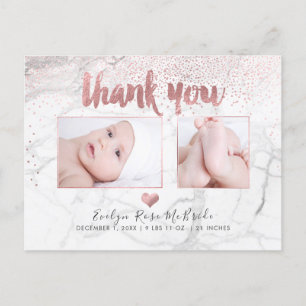 PixDezines Baby shower Hartelijk dank voor uw Roos Briefkaart
