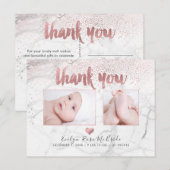 PixDezines Baby shower Hartelijk dank voor uw Roos Briefkaart (Voorkant / Achterkant)