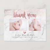 PixDezines Baby shower Hartelijk dank voor uw Roos Briefkaart (Voorkant)