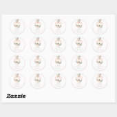 PixDezines Baby shower Waterverf Pompoen, Blush Ronde Sticker (Vel)