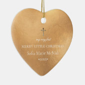 PixDezines Baby's 1e Kerstfoto, Gouden Keramisch Ornament (Rechts)