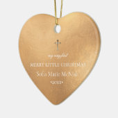 PixDezines Baby's 1e Kerstfoto, Gouden Keramisch Ornament (Links)