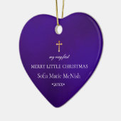 PixDezines Baby's 1e Kerstfoto, Violet Keramisch Ornament (Links)