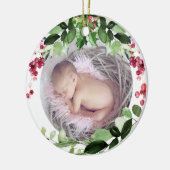 PixDezines Baby's eerste kerstwinter Wreath Keramisch Ornament (Links)