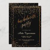 PixDezines Bachelorette Party Faux Gold Confetti Kaart (Voorkant / Achterkant)