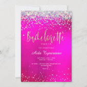 PixDezines Bachelorette Party Holografische Confet Kaart (Voorkant)