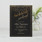 PixDezines Bachelorette Weekend Faux Gold Confetti Kaart (Staand voorkant)