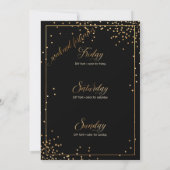 PixDezines Bachelorette Weekend Faux Gold Confetti Kaart (Achterkant)