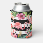 PixDezines Bachelorette Weekend Roze Flamingos DIY Blikjeskoeler (Blikje Achterkant)