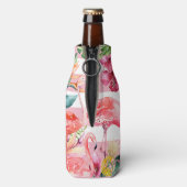 PixDezines Bachelorette Weekend Roze Flamingos DIY Flesjeskoeler (Fles Achterkant)