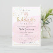 PixDezines Bachelorette Weekend Roze Waterverf Kaart (Staand voorkant)